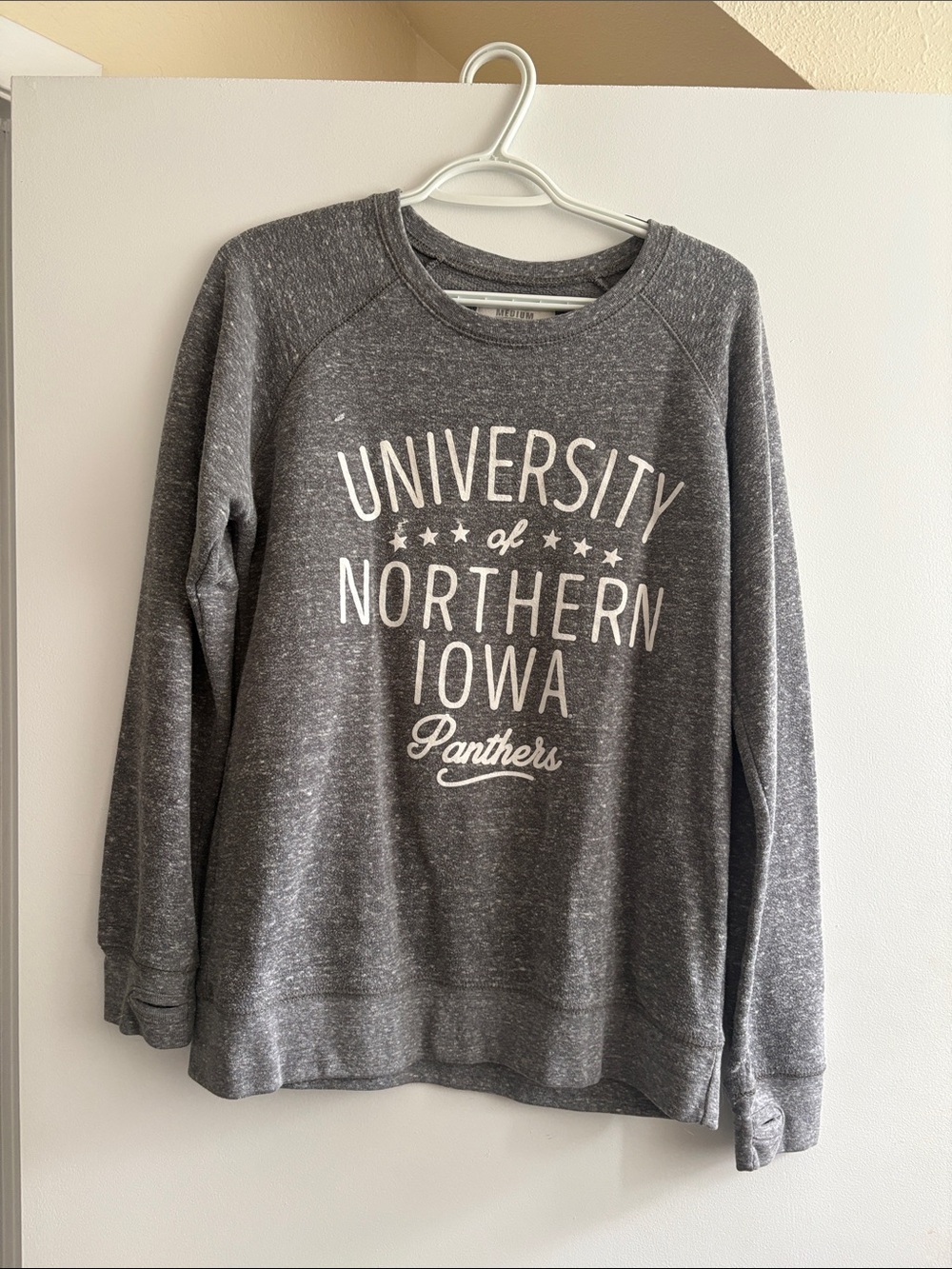 Pressbox Gray University of Northern Iowa Panthers Crewneck Sweatshirt